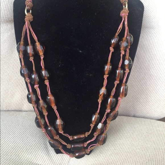 Sigrid Olsen multi layers knotted brown necklace - Picture 2 of 6